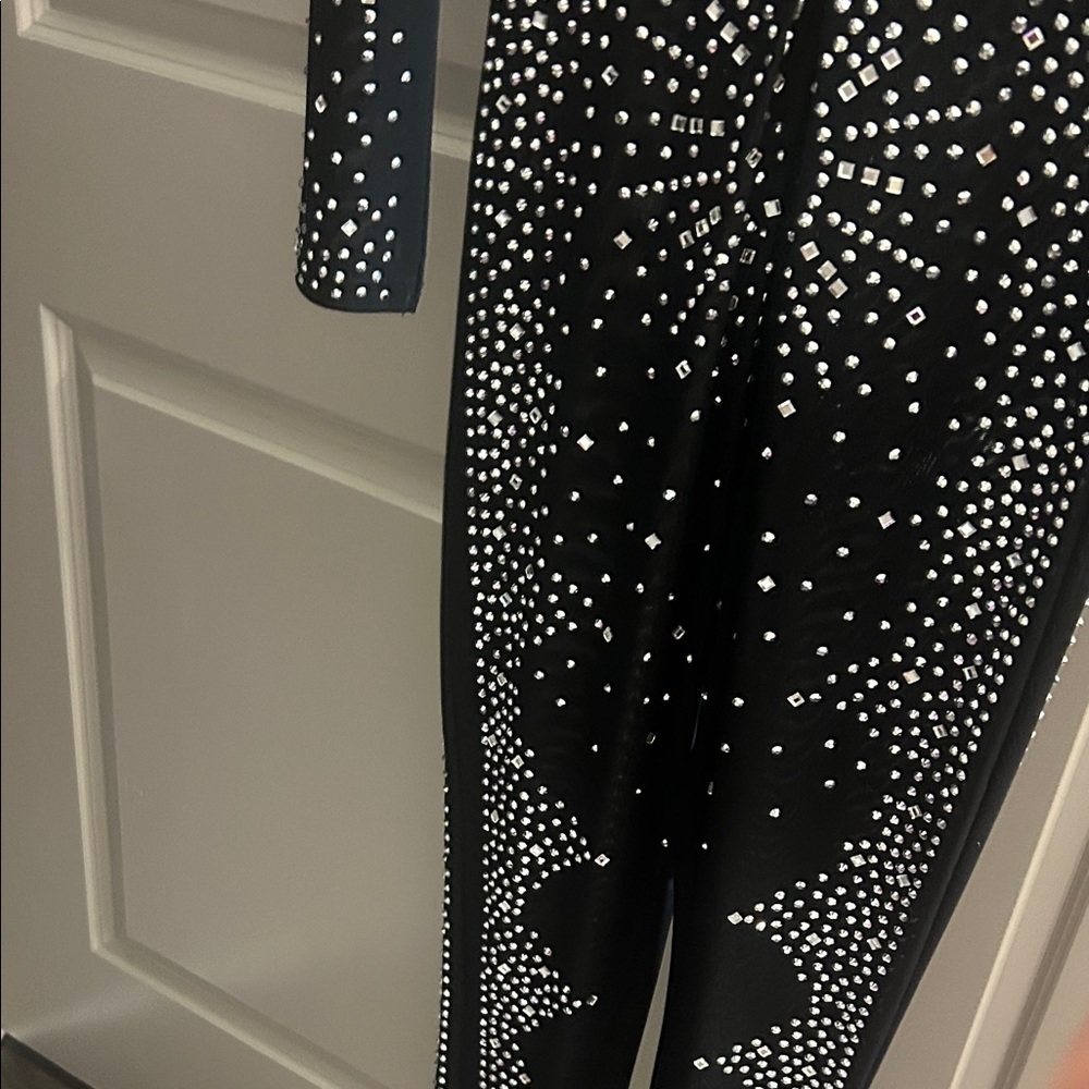 Elegant Black Studded Jumpsuit - Picture 5 of 6